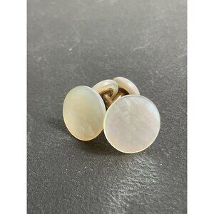 Antique Mother Of Pearl & Brass Cufflink Set